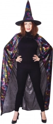 Costume da strega con mantello di ragno e cappello per adulti