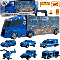 Camion con trasportatore 3v1 Polizia Blu