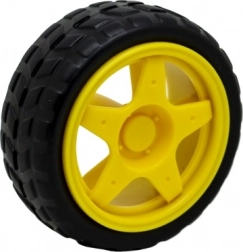 ruota in plastica con pneumatico per robot Arduino 65 mm