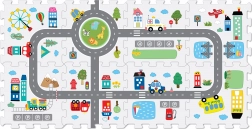 Puzzle in schiuma stradale 8 pezzi