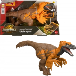 Action figure dinosauro Utahraptor JURASSIC WORLD Rebirth Wild Roar 26 cm