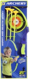 Arco giocattolo in plastica per bambini con bersaglio e frecce con ventosa
