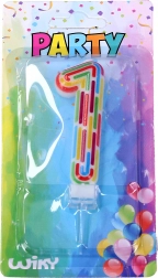 Candela per feste numero 1 a righe