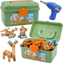 Set di costruzione per bambini da avvitare con cacciavite elettrico in valigetta (190 pezzi)