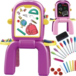 woopie lavagna da disegno per bambini 2 in 1, bifacciale, con accessori
