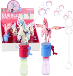 Bolle di sapone Unicorno con ali mobili 23 cm