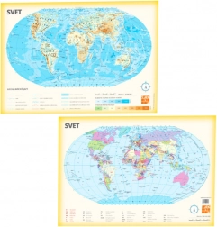 Mappa del mondo A3 in carta, fronte-retro, per bambini