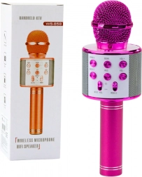 Microfono karaoke wireless con Bluetooth e altoparlante integrato – rosa
