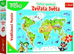 Puzzle Treflíci Scoprono gli Animali del Mondo 48 Pezzi
