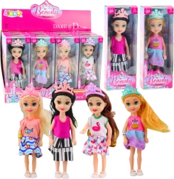 Mini bambola principessa con corona vestiti colorati 14 cm