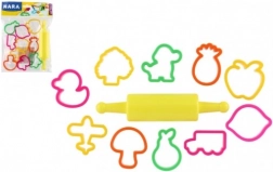 Formine per plastilina NARA con rullo in plastica - 11 pezzi