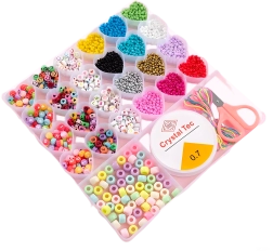 Set di perline in box con scomparti a forma di cuore – 26 pezzi