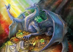 Puzzle drago blu con tesoro 1000 pezzi MAGNOLIA