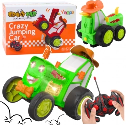 Trattore verde saltellante telecomandato