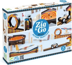 Djeco pista per biglie in legno Zig & Go, 45 pezzi