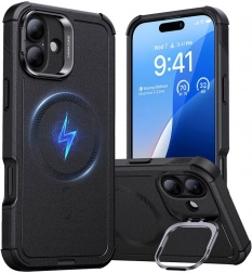 Custodia ESR Cyber Tough HaloLock con supporto per iPhone 16 Plus nera