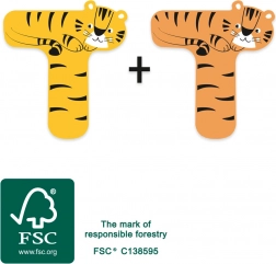 Lettera T in legno con tigre small foot