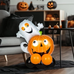 Decorazione con palloncini di Halloween a forma di zucca