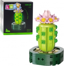 Mini costruzione cactus con fiore rosa
