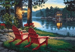 Norimpex pittura con diamanti Sosta in riva al lago 30 × 40 cm