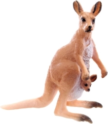 Figura in plastica canguro con cucciolo 9 cm