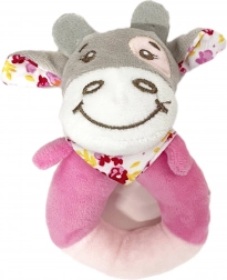 Sonaglino in peluche ad anello mucca 13 cm