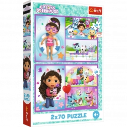 Puzzle Casetta Incantata di Gabby Gábincina 2 in 1, 2x70 pezzi