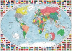 Puzzle Ravensburger Mappa del mondo colorata 1000 pezzi
