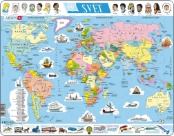 Puzzle Larsen mappa politica del mondo 107 pezzi