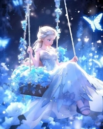 Pittura di diamanti Elsa sull'altalena