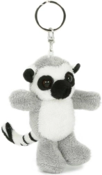 Portachiavi in peluche lemure catta 7 × 8 cm