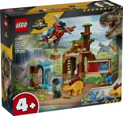 Centro di salvataggio LEGO Jurassic World con velociraptor, stegosauro e pteranodonte