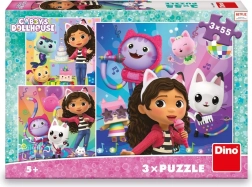Puzzle per bambini La casa magica di Gabby Festa 3x55 pezzi