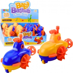 Giocattolo da bagno a carica sottomarino giallo-blu