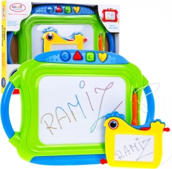 Set di 2 lavagnette magnetiche per disegnare per bambini 3+ con pennini e 4 timbri