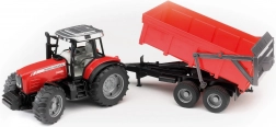 Bruder trattore MASSEY FERGUSON con rimorchio ribaltabile, rosso