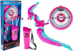 Arco con scudo + 3 frecce con ventosa rosa