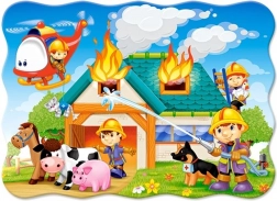 Puzzle Stazione dei Vigili del Fuoco in Azione 30 Pezzi