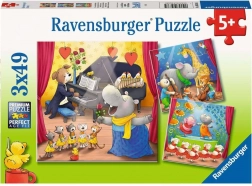 Puzzle Ravensburger animali sul palco 3x49 pezzi