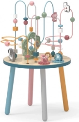 Tavolino attività in legno con labirinto di perline VIGA POLARB