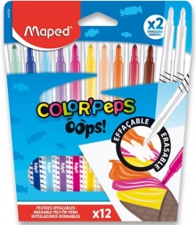 Pennarelli MAPED Color’Peps Oops 12 colori + 2 cancellatori