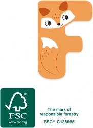Piccola Foot Lettera F in legno con volpe per la stanza dei bambini