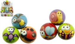 Pallina in schiuma con animaletti 10 cm, mix di colori