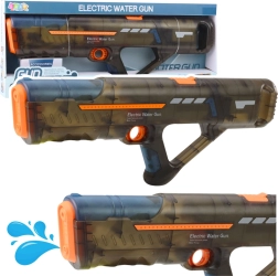 Pistola ad acqua elettrica con batteria, nera trasparente, 55 cm