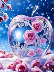 Mosaico di diamanti - mela di vetro