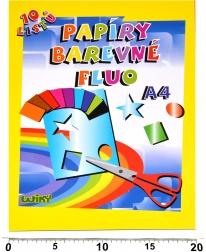 Carta fluorescente colorata A4, 10 fogli