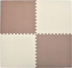 Tappetino in schiuma HUMBI 120 × 120 cm – grande puzzle impermeabile, sicuro per bambini, crema e rame, 4 pezzi