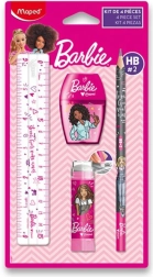 Maped set di scrittura BARBIE, set scolastico 4 pezzi