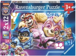 Paw Patrol - puzzle con tema del film, 2x12 pezzi