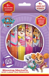 Pennarelli a soffio PAW PATROL – set da 6 colori con stencil